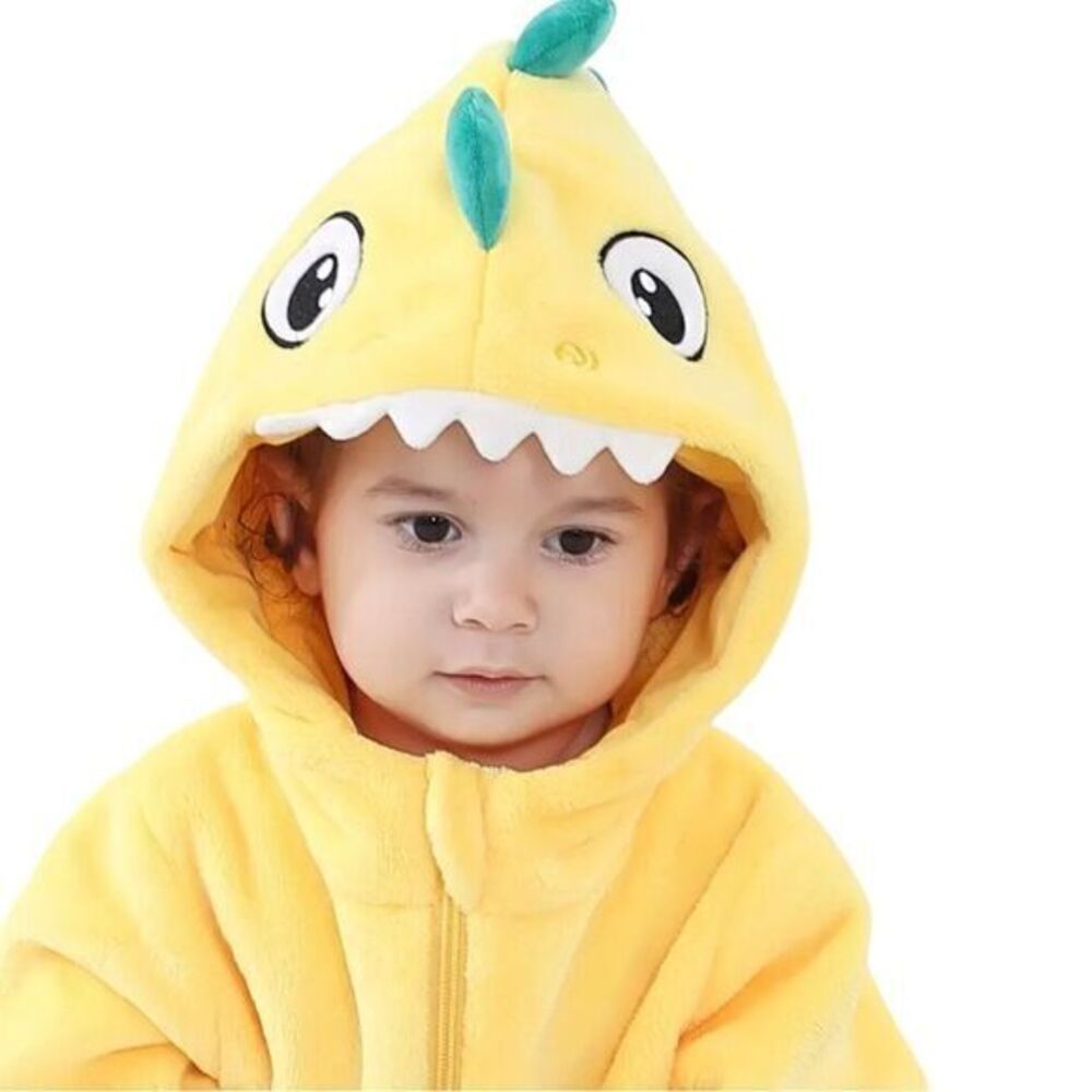 Unisex Baby Animal Costume Winter Flannel Hooded Jumpsuit Halloween Size 13-18 M - Picture 2 of 8